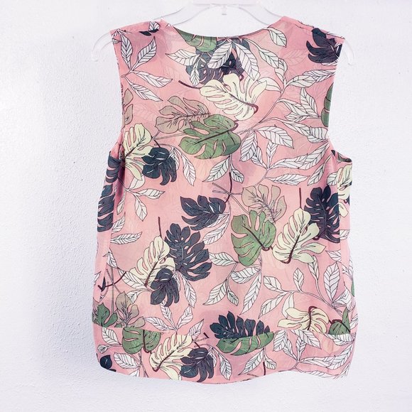 Cabi Women's Tropical Peach Sleeveless Semi Sheer Shirt Shell Blouse Tank Top - Picture 5 of 10